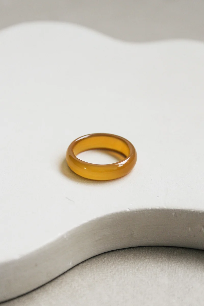'Elina' Gele Agaat Ring (US 7.5, 17.7mm)