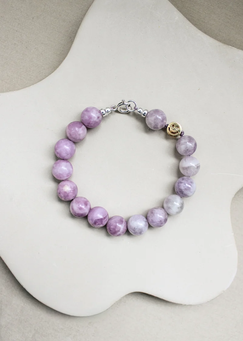Amethist en lepidoliet armband 'Josie'