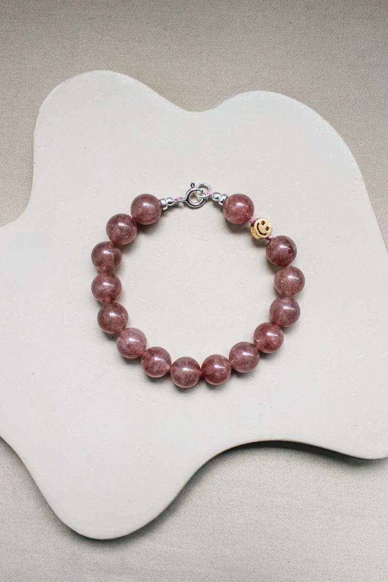 Aardbeienkwarts armband 'Josie'