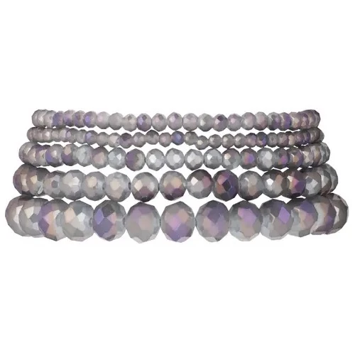 Armbanden 5-laags Kristalkralen paars - blauw paars