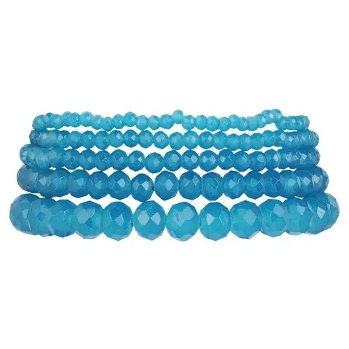 Armbanden 5-laags Kristalkralen oceaan - blauw