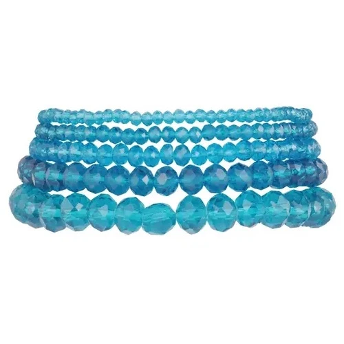 Armbanden 5-laags Kristalkralen oceaan - turquoise