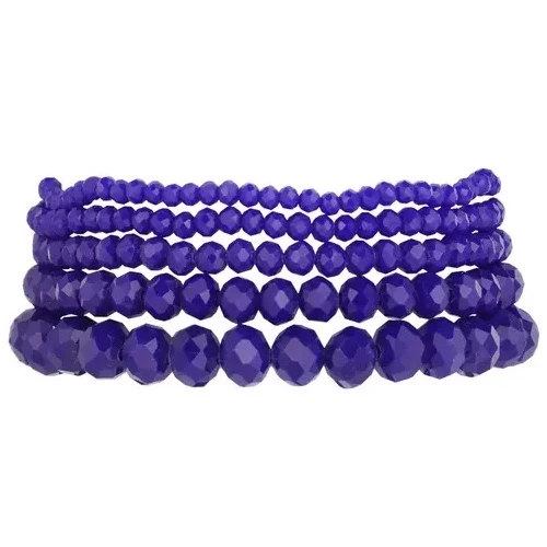 Armbanden 5-laags Kristalkralen oceaan - donkerblauw