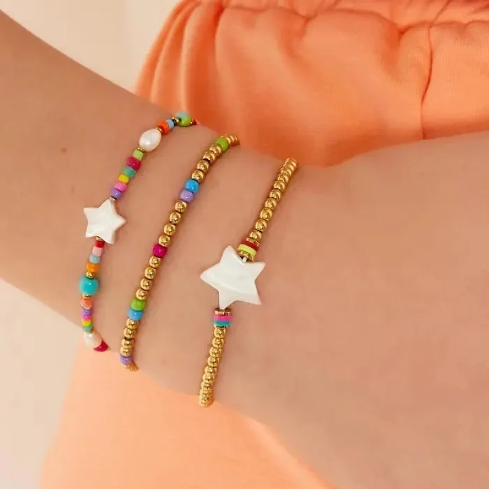 Armband Kleurrijke ster RVS Multi