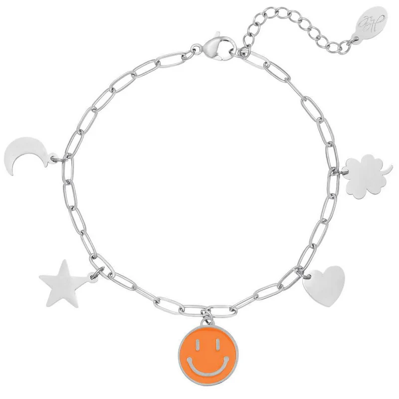Armband met bedels RVS Zilver