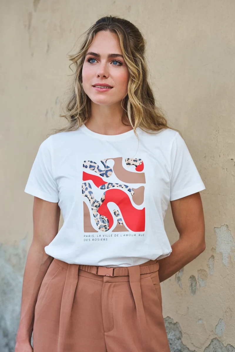 T-shirt Paris Offwhite Red SP26.05014