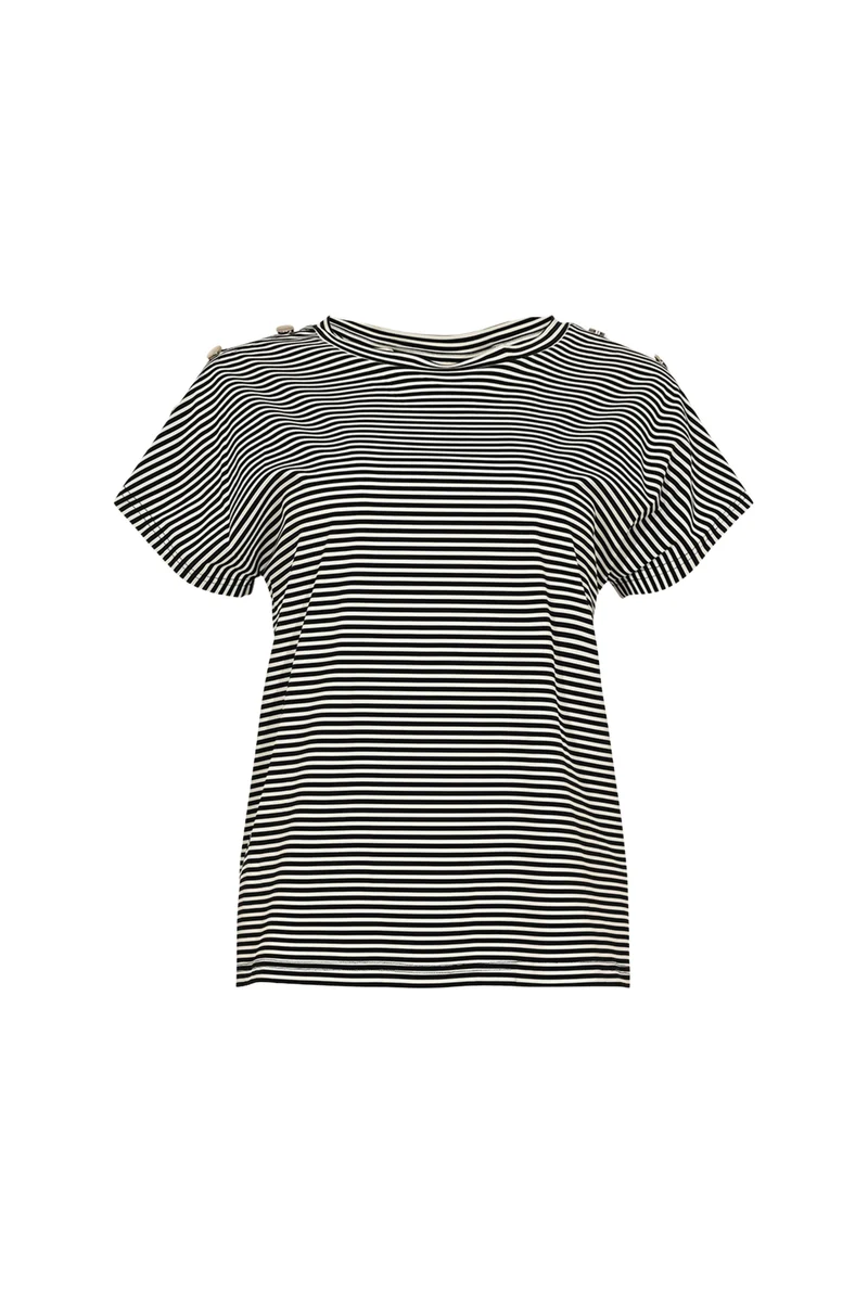 Travel Top Cerise Black Stripe
