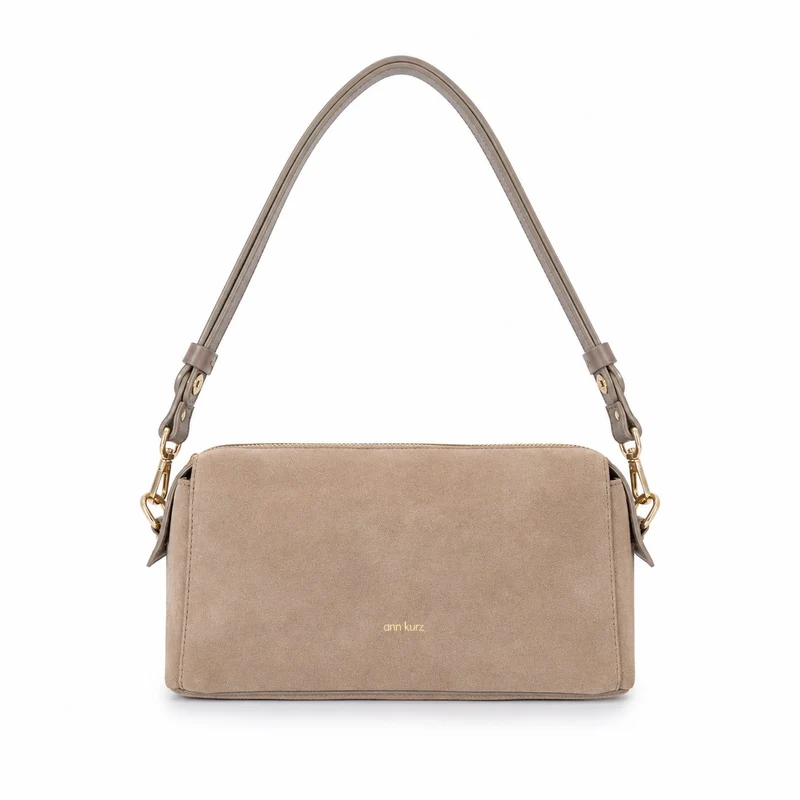ANN KURZ Light baguette bag suede mix caramelo women