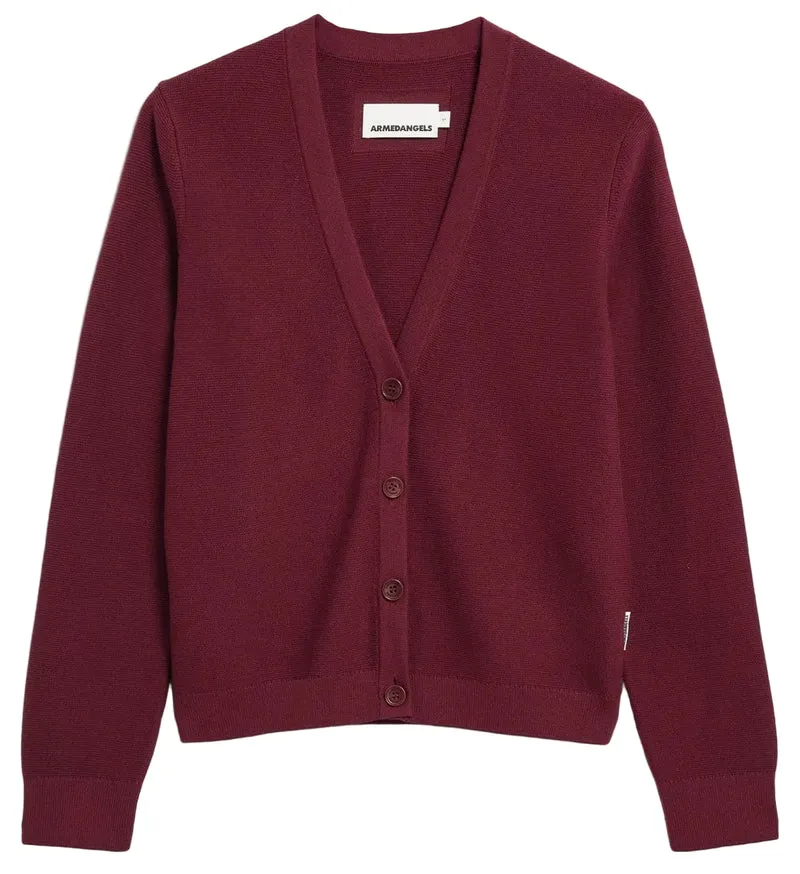 ARMEDANGELS Menaal links links cardigan velvet red women