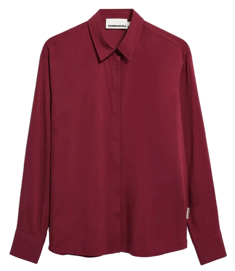 ARMEDANGELS Larisaana longsleeve blouse velvet red women