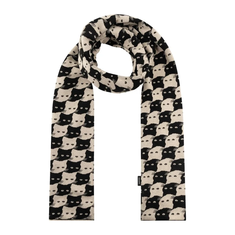 DEDICATED Rossberga pepita cats scarf oat white unisex