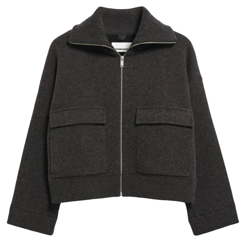 ARMEDANGELS Cotton-wool knit jacket steel melange women