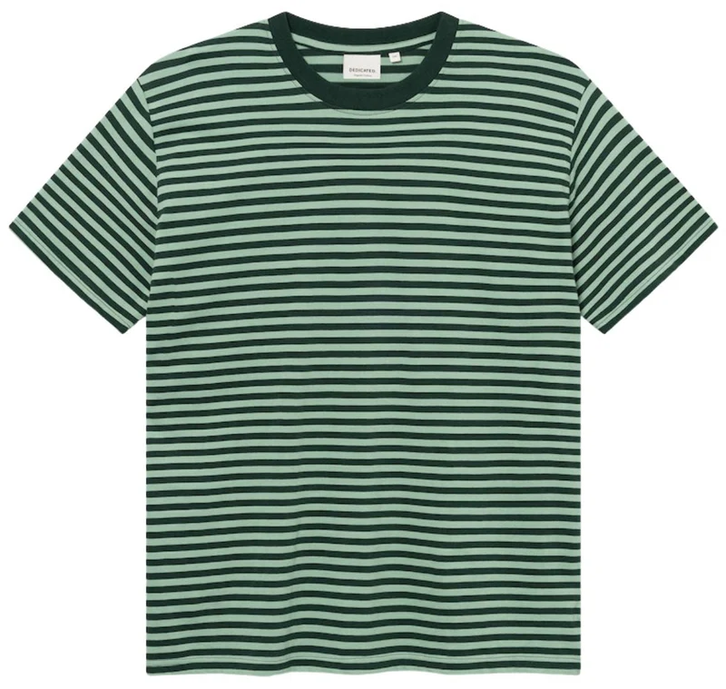 DEDICATED Stockholm stripes t-shirt dark green granite green men