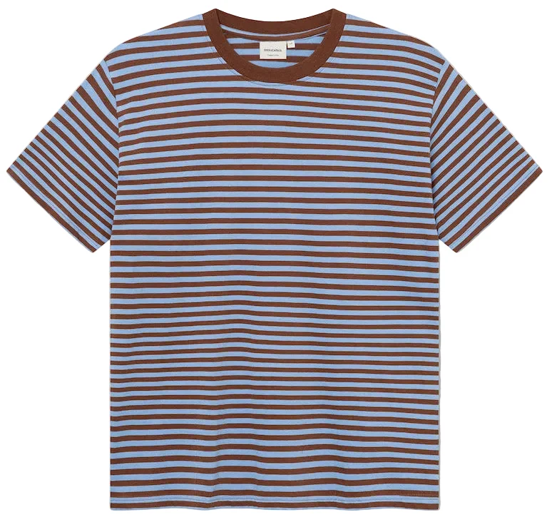 DEDICATED Stockholm stripes t-shirt brown blue men
