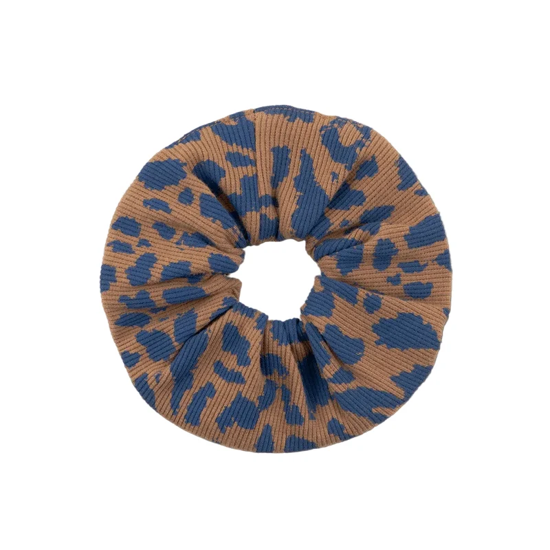DEDICATED Rib scrunchie leopard light brown women