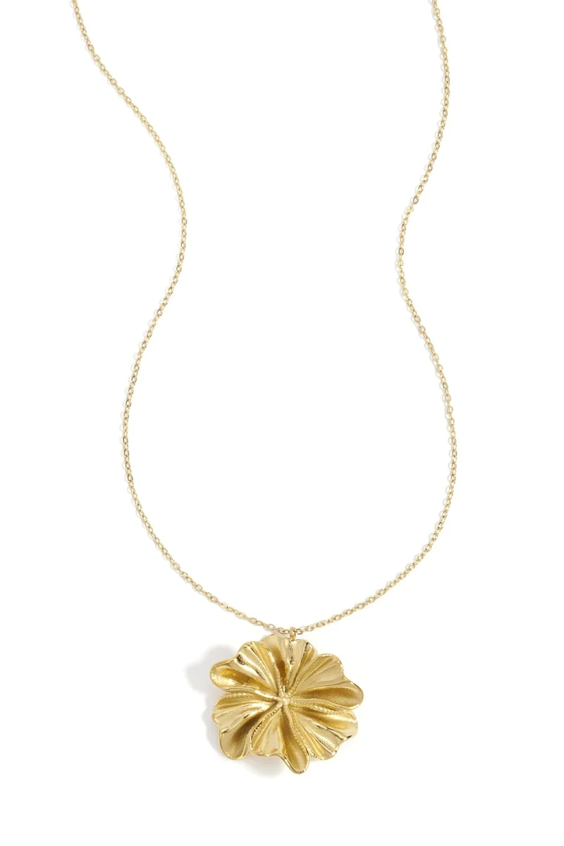 Ketting bloem stainless steel