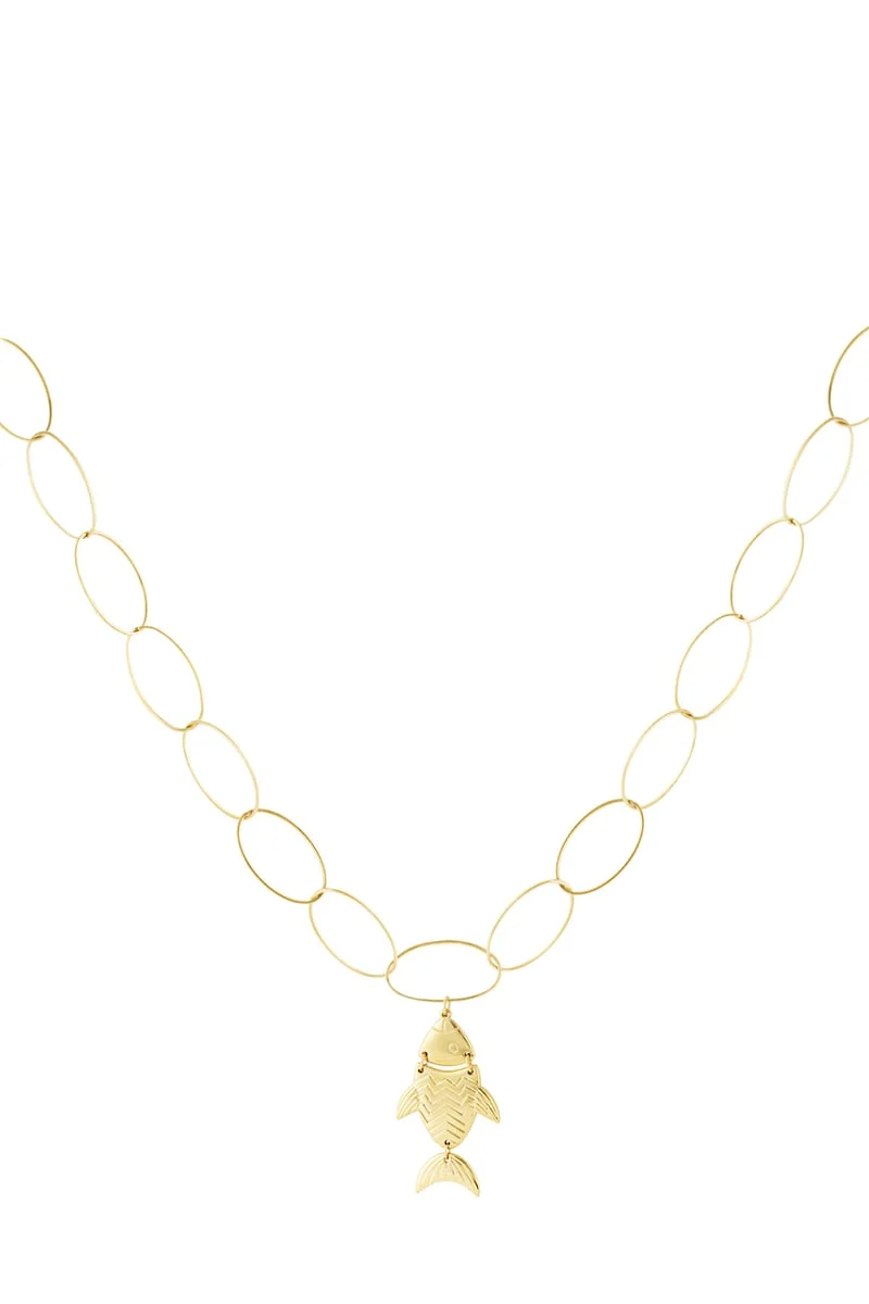 Lange ketting Fishy stainless steel