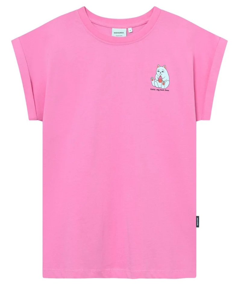 DEDICATED Visby best lives t-shirt moonlite pink women