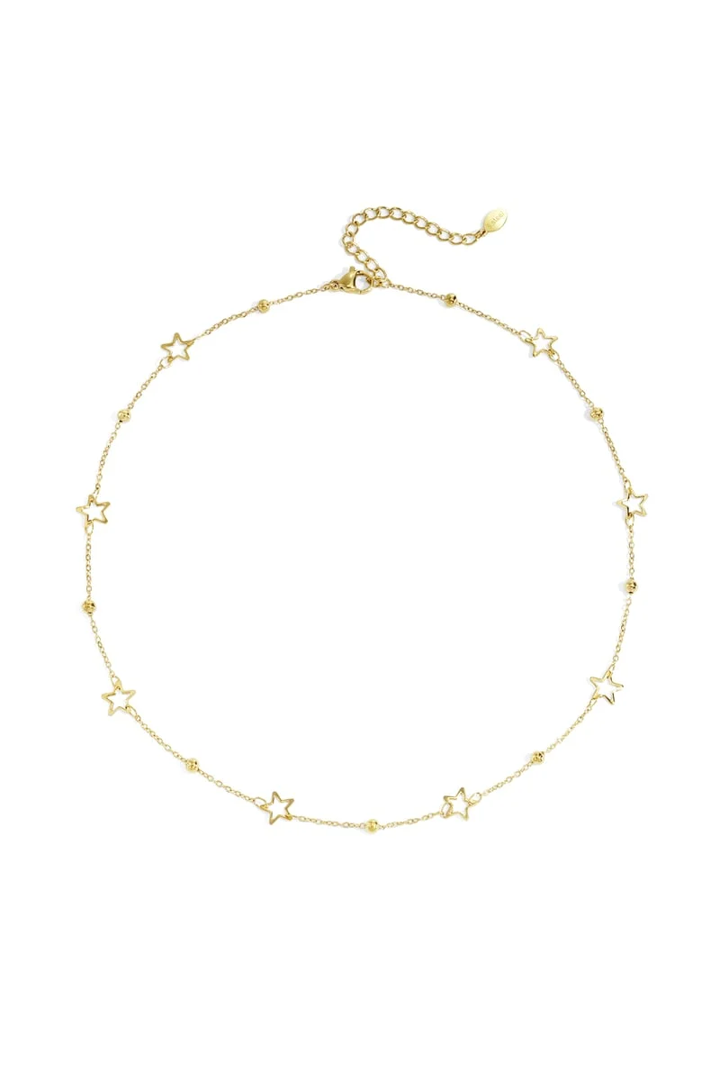 Fijne ketting sterretjes stainless steel