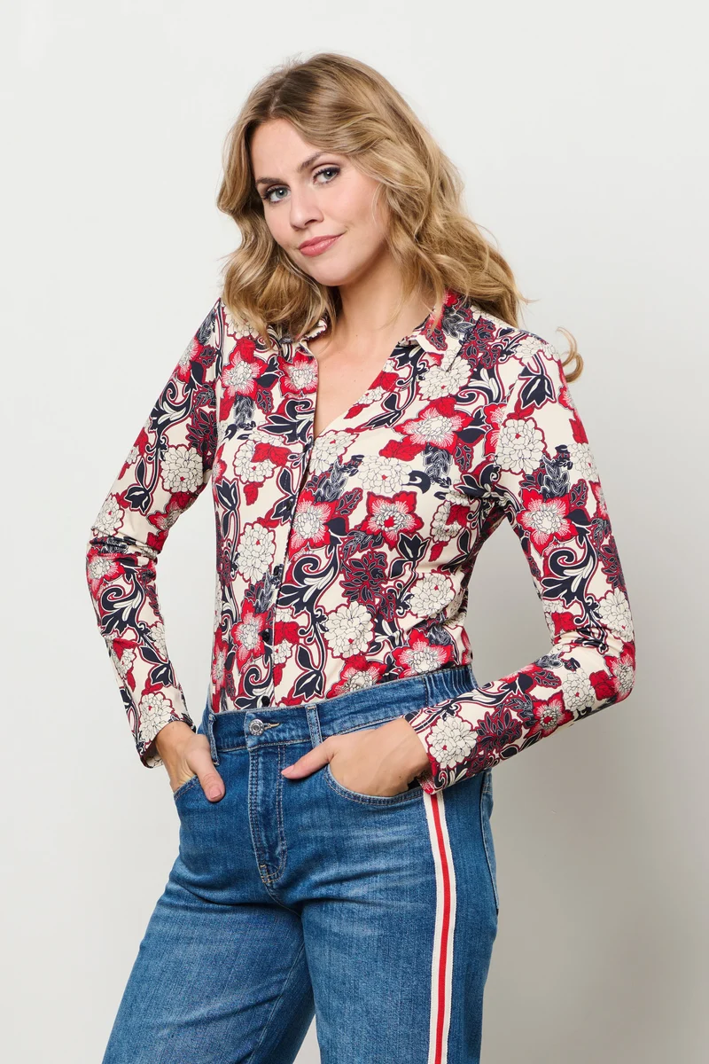 Blouse Vayen Flower Red Multi BL417