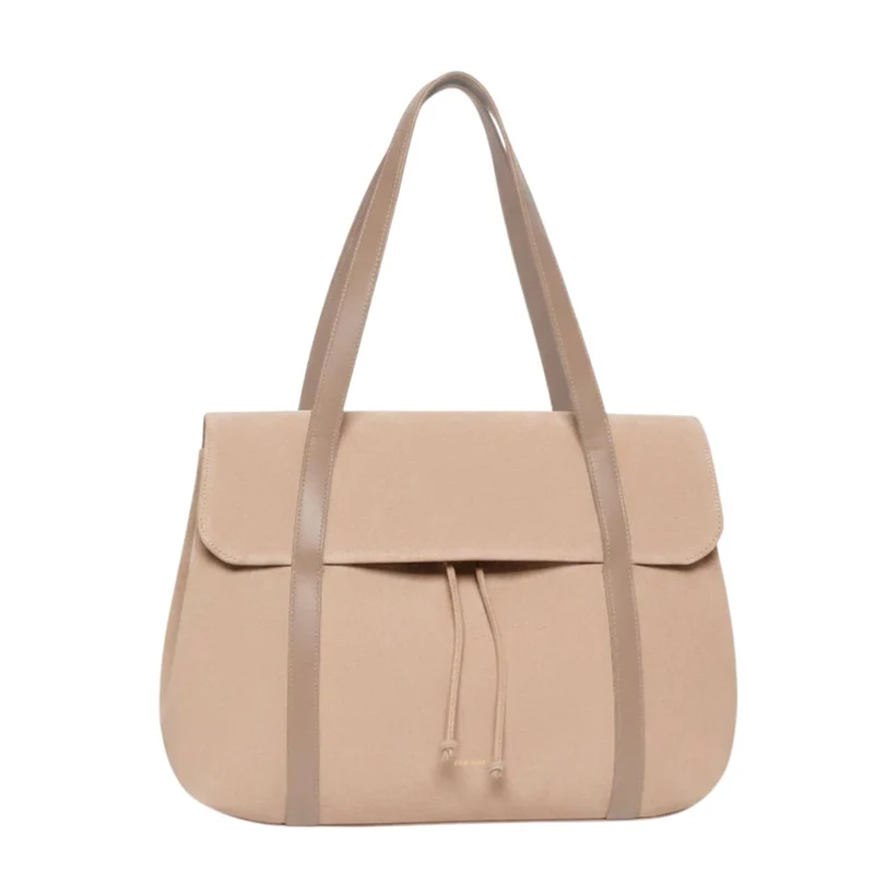 ANN KURZ Greatest shopper bag suede mix caramelo women