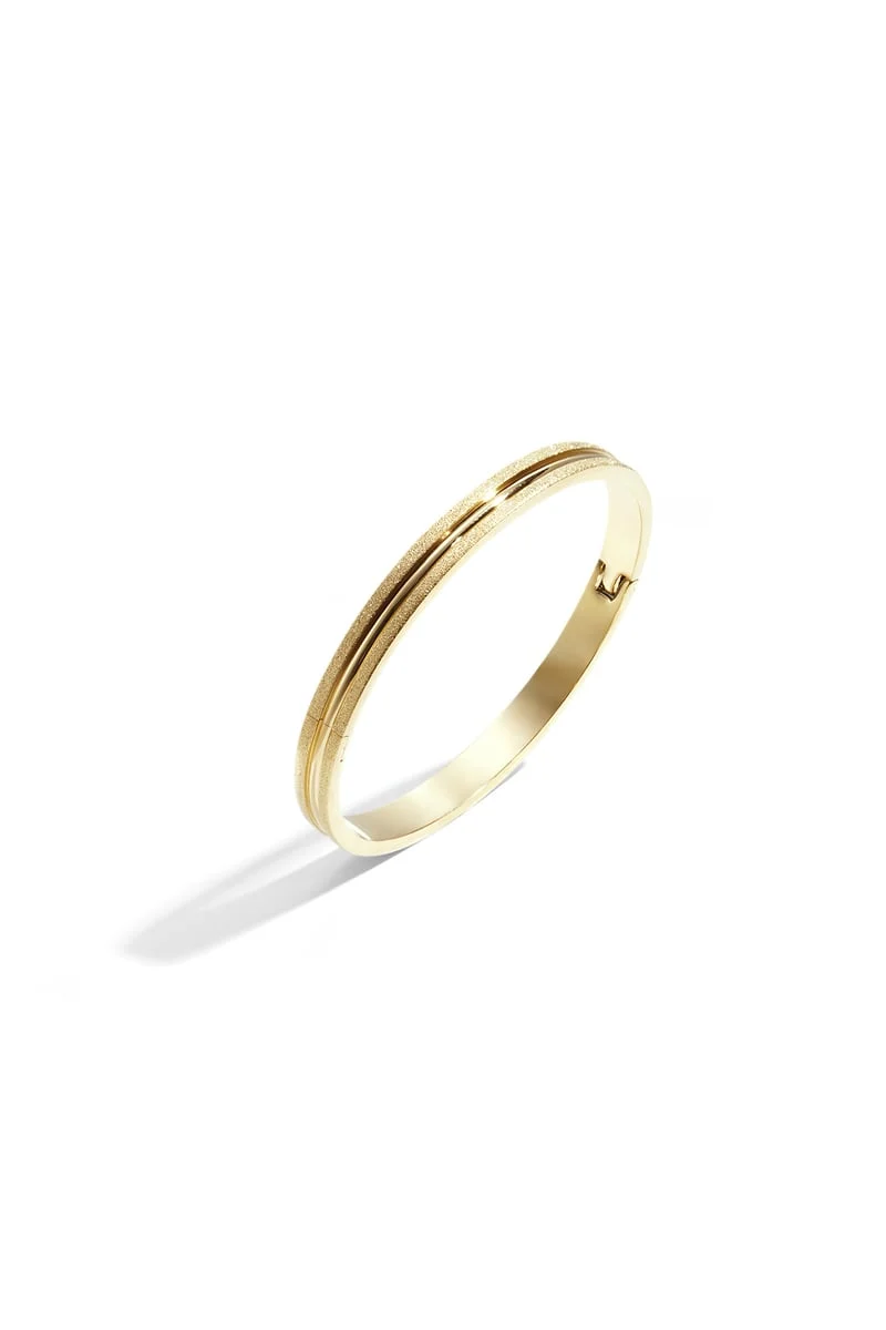 Bangle met textuur stainless steel