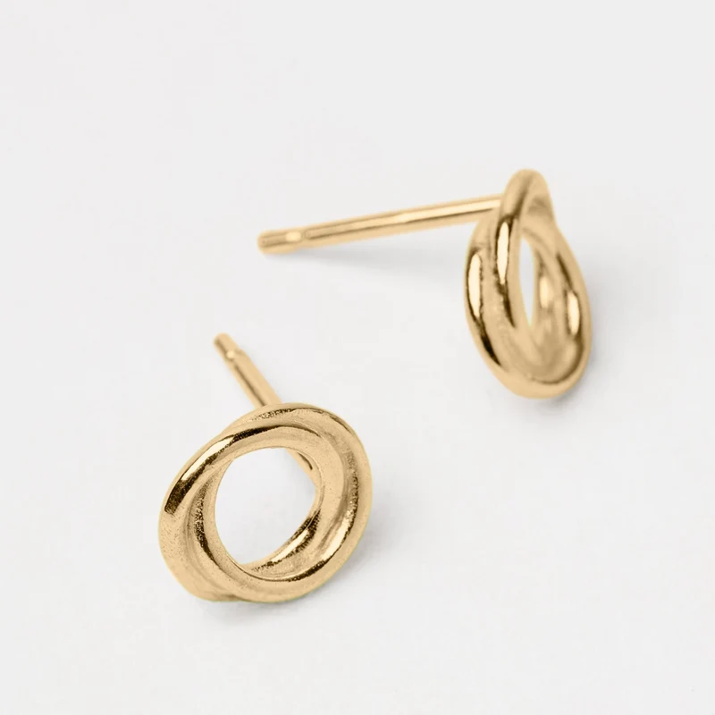 Together as One oorstekers - 14KT goud