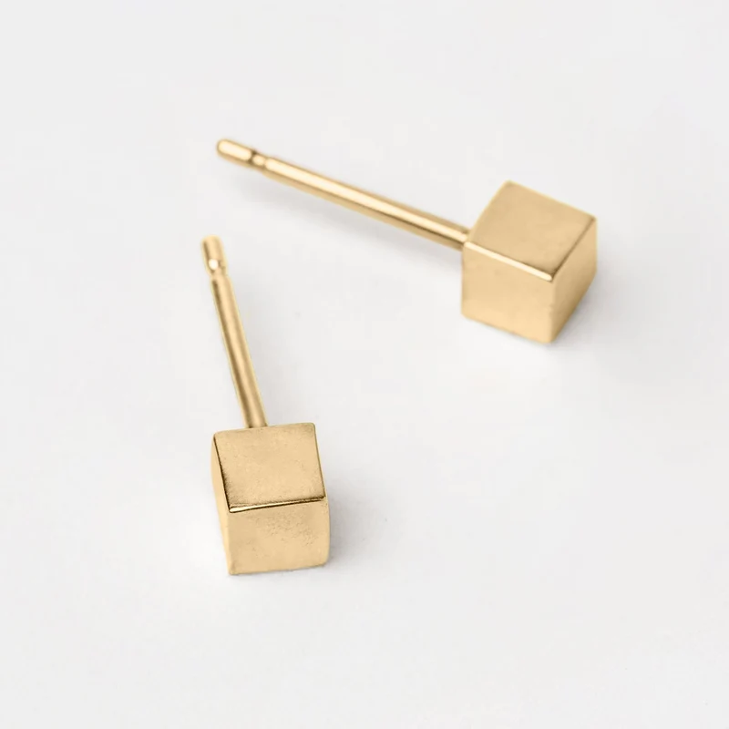 Solid as a Block oorstekers - 14KT goud