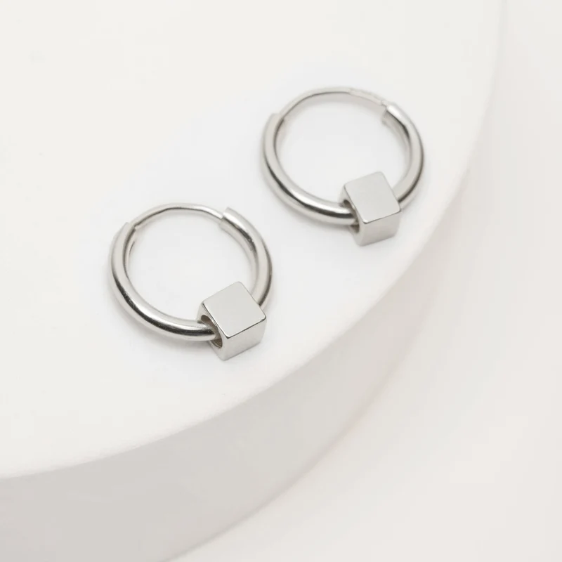 Solid as a Block oorbellen zilver