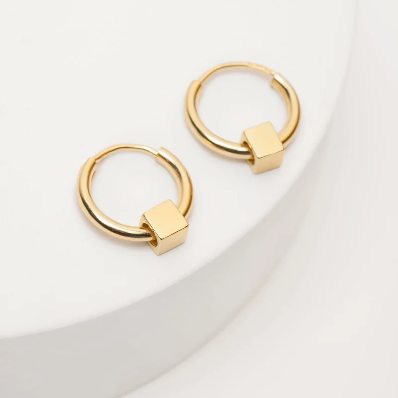 Solid as a Block oorbellen 14KT goud