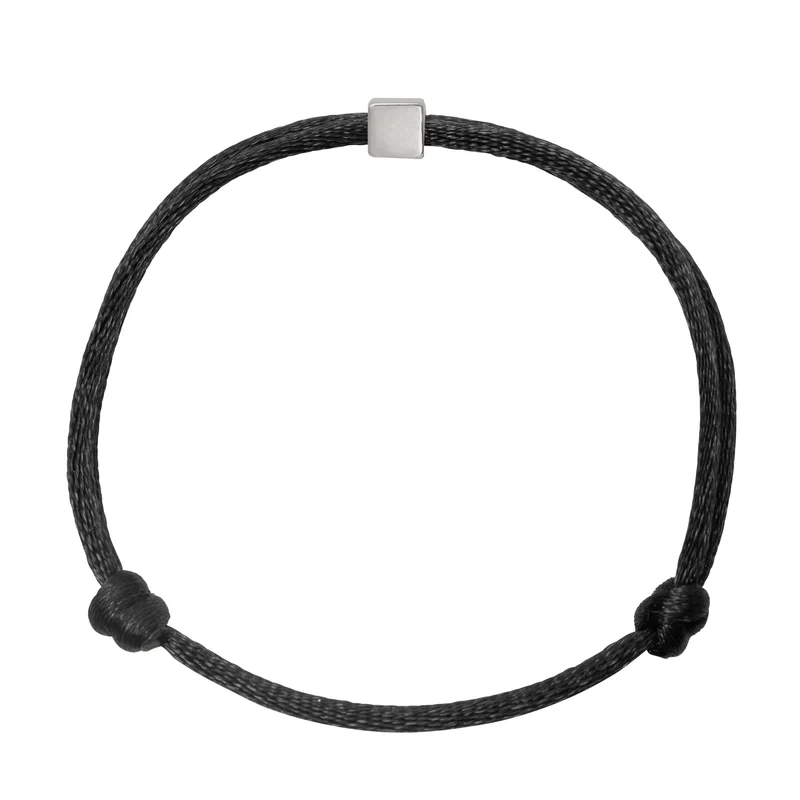 Solid as a Block armband zilver ~ zwart