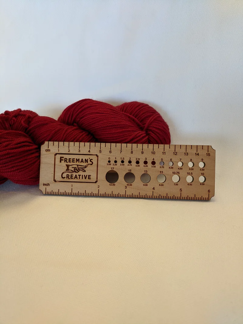 Freeman's Creative Wood Needle Gauge with Ruler