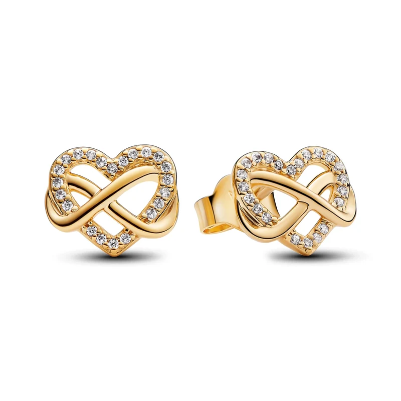 Pandora Moments Gold Plated Sprankelende Oneindigheid Hart Oorknoppen 262667C01