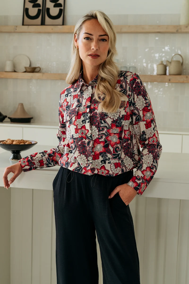 Jacket Margje Flower Red Multi JA152