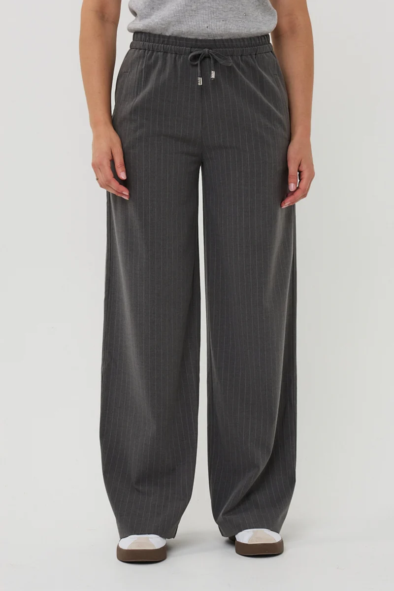 Broek Drawstrings Pinstripe Grey Melange F25.10548