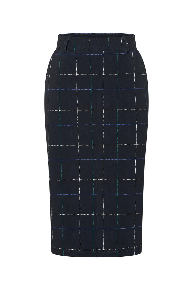 Heavy Travel Rok Herringbone Print Dark Blue Petrol 202659