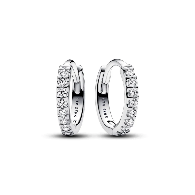 Pandora Moments 925 Sterling Silver Sprankelende Huggie Oorringen 293015C01