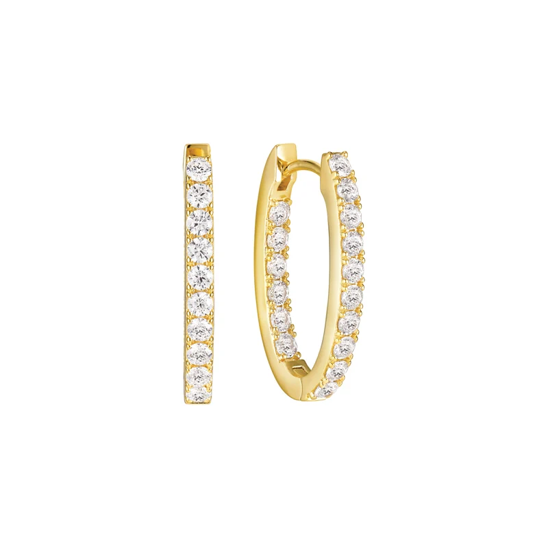 Sif Jakobs Ellisse 925 Sterling Silver Earrings SJ-E2312-CZ-YGwith18 Carat Gold Plating