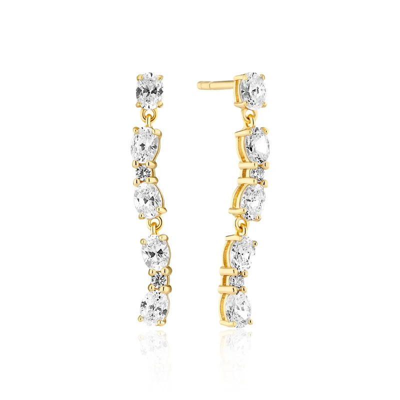 Sif Jakobs Ellera 925 Sterling Silver Earrings with 18 Karat Gold Plating SJ-E2417-CZ-YG