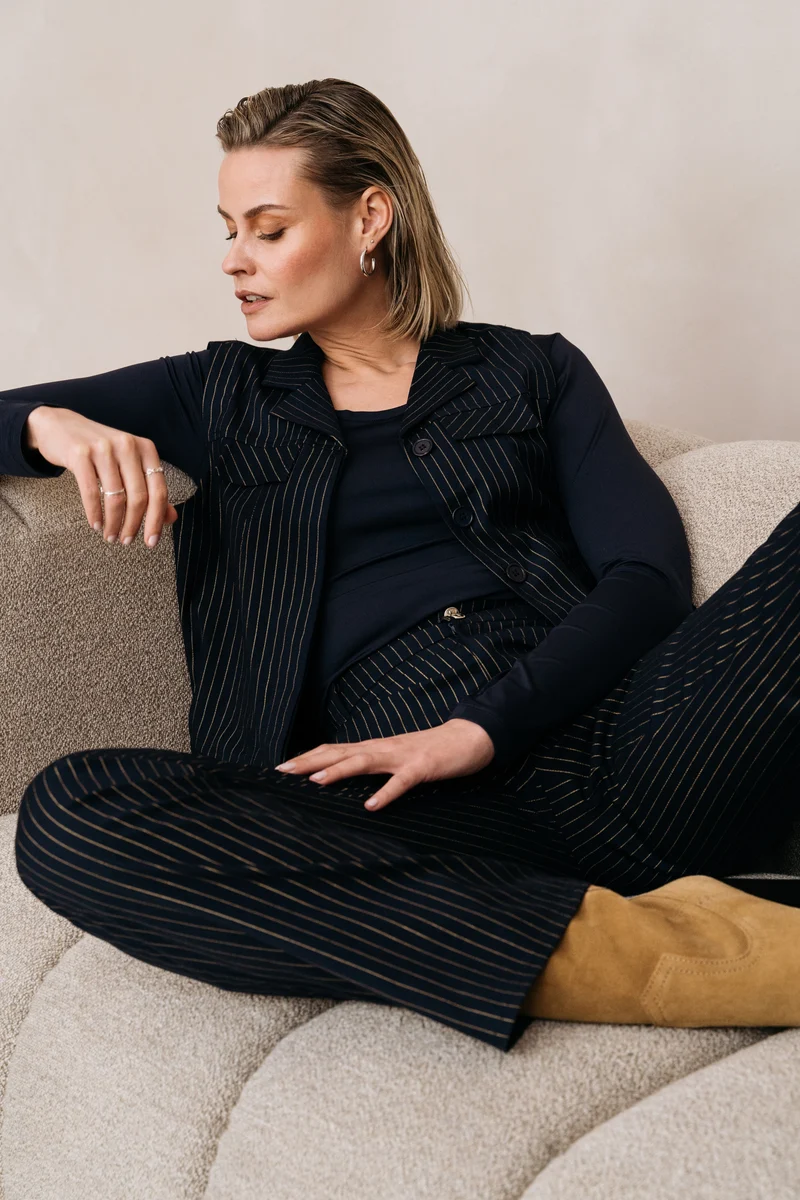 Broek Philia Pinstripe Gold