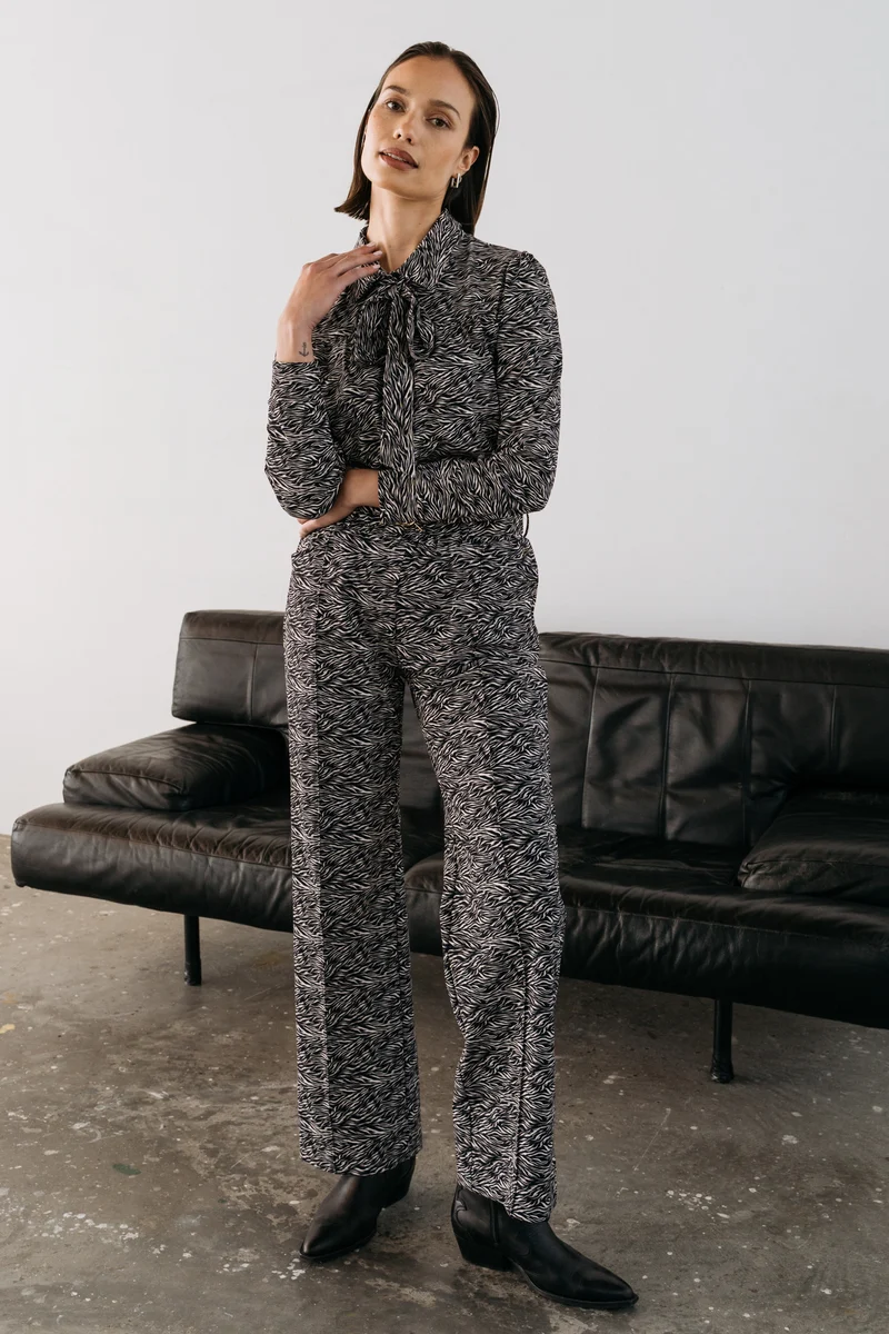 Travel Broek Vogue Scratch Black Offwhite