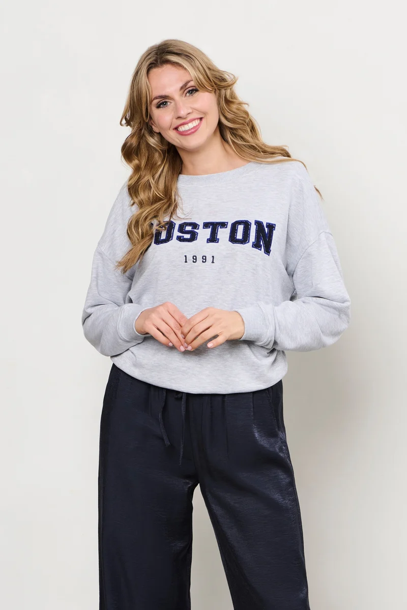 Trui Boston Grey Melange SW125