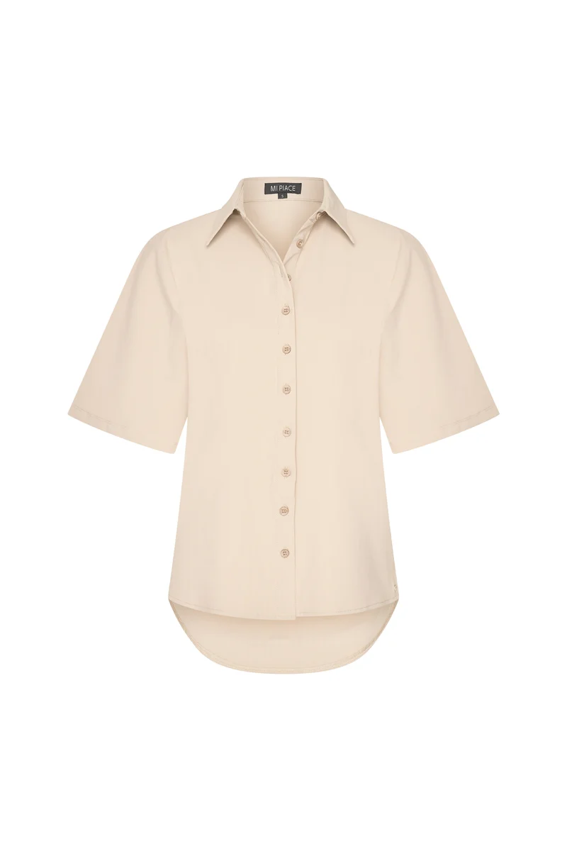 Travel Blouse Wijde Mouw Beige 202502