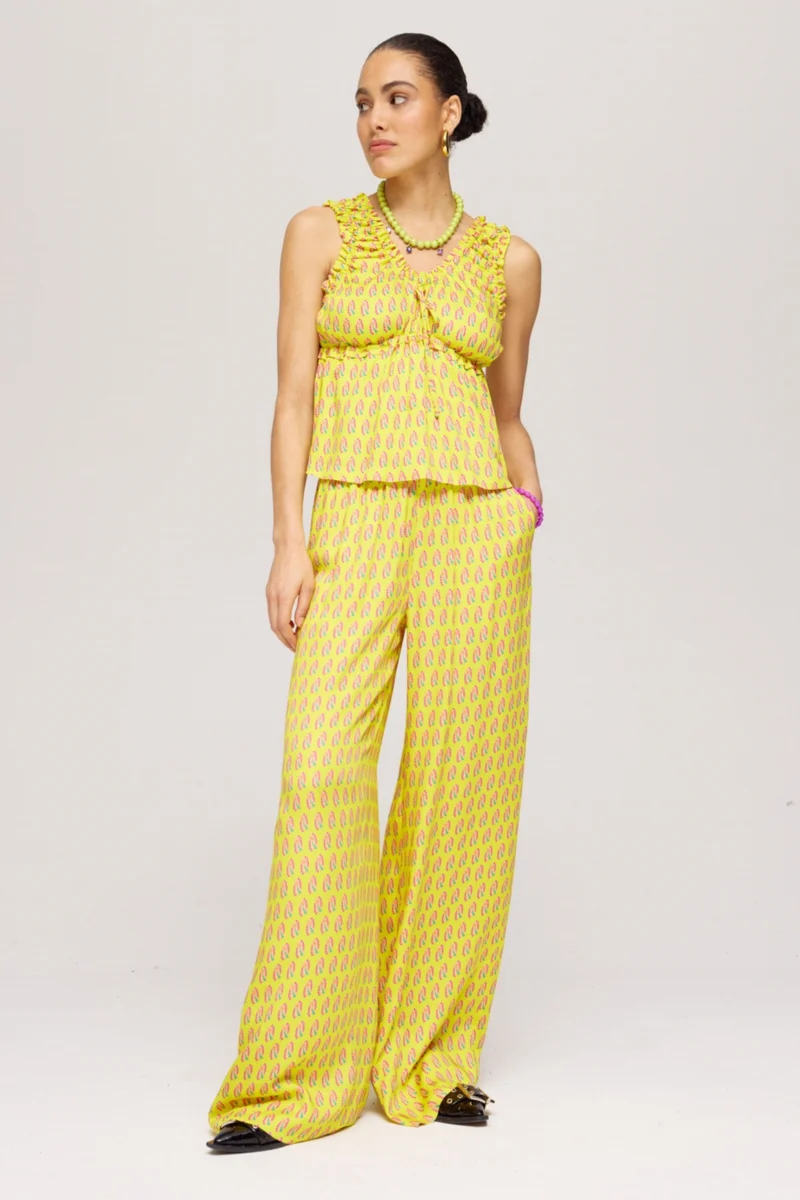 Broek Alexis Hearts Bouquet Lime HS25J101