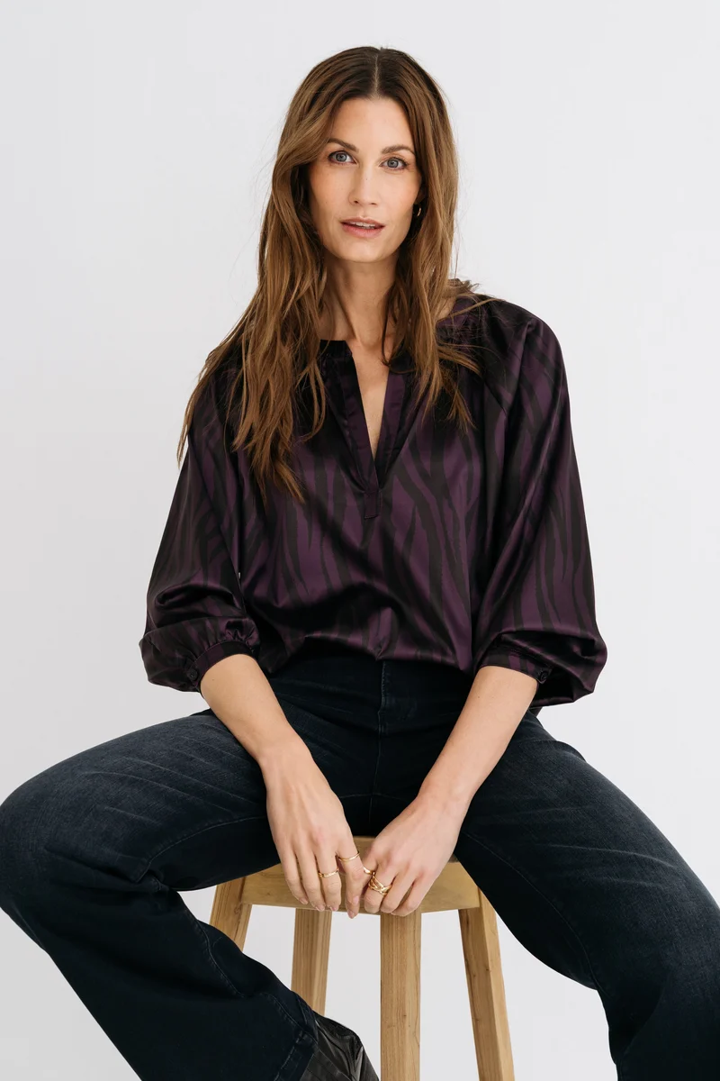 Top Raaika Zebra Plum