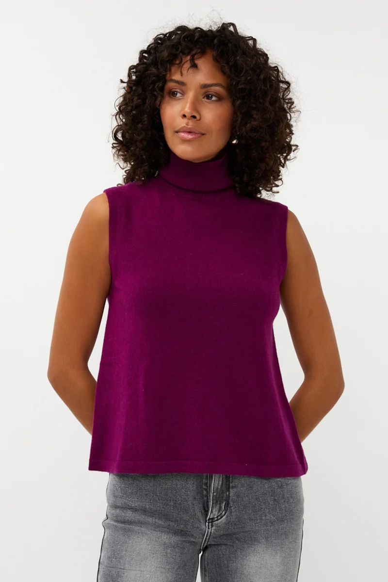 Sweater Wool Col Maroon W25.07704