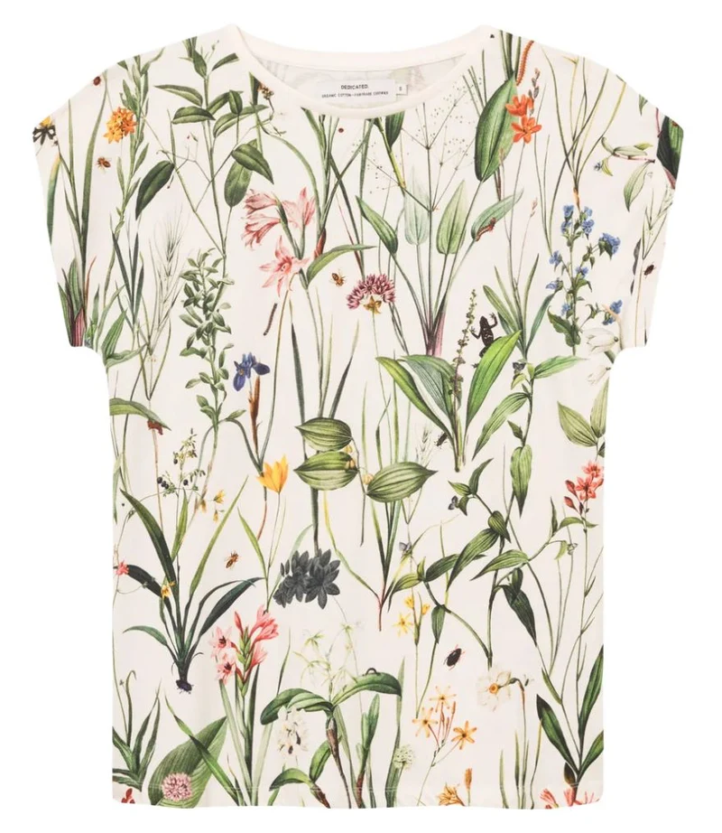 DEDICATED Visby flower field t-shirt off white women