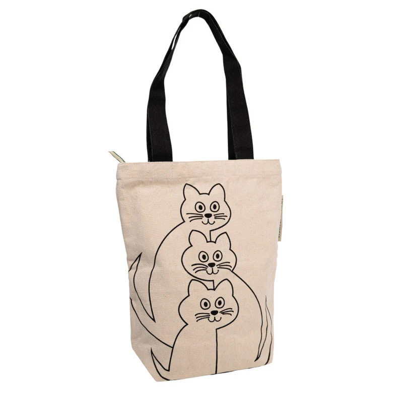 Tote Bag Cute Cats - Duurzaam - met rits - Gemaakt van gerecycled bedlinnen