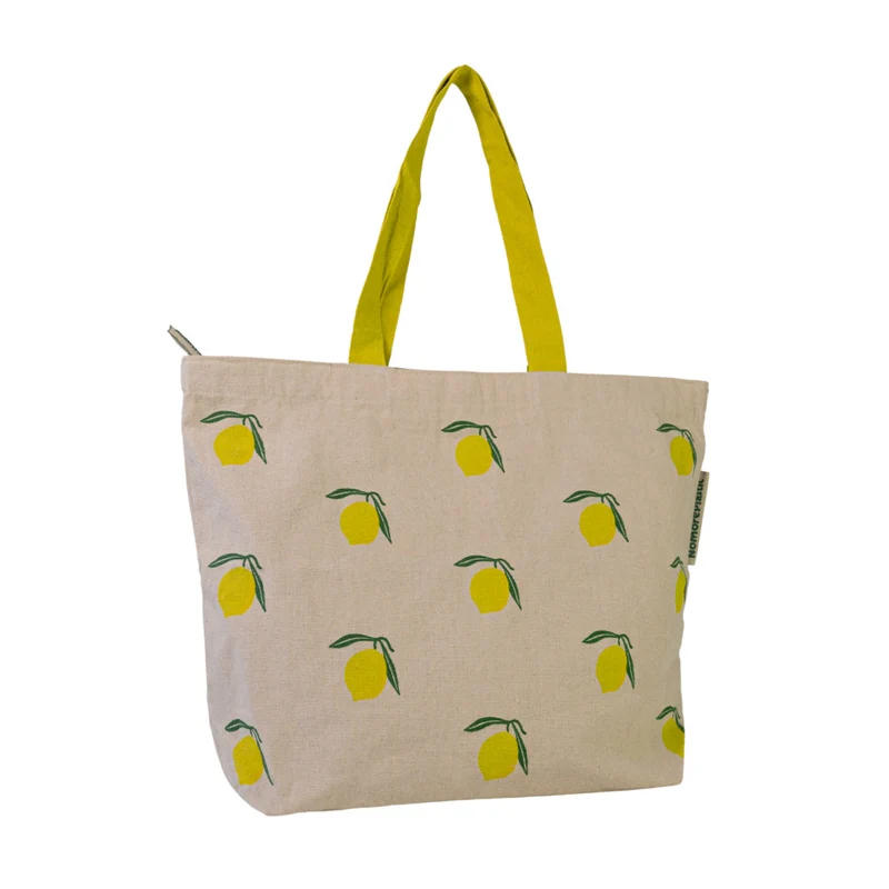 Duurzame Shopper Lovely Lemons. Gemaakt van gerecycled bedlinnen