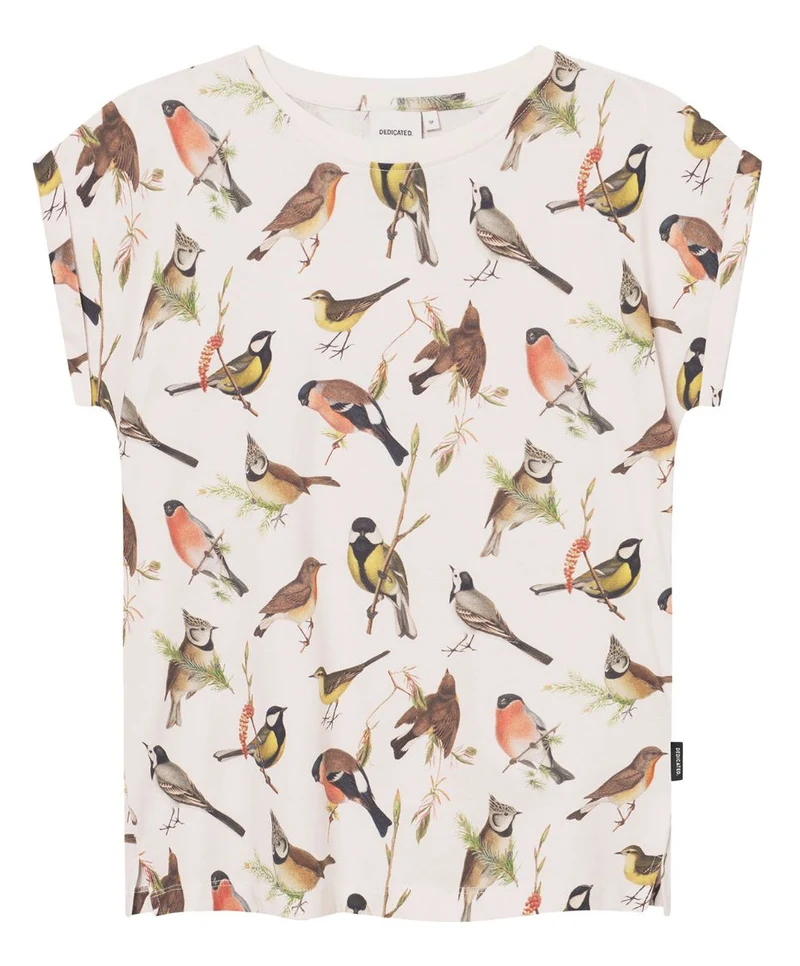DEDICATED Visby autumn birds t-shirt off white women